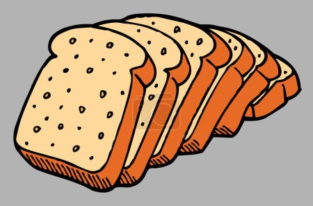 Ilustración de Sliced bread pieces vector illustration - Imagen libre de derechos