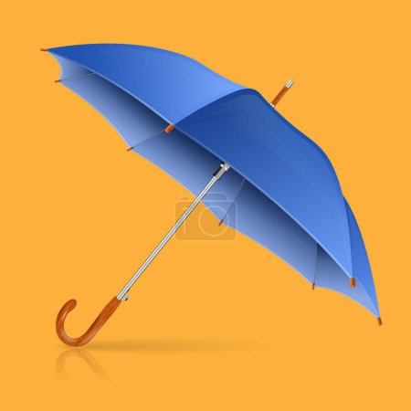 Illustration for Beautiful blue umbrella walking stick vector illustration - Royalty Free Image