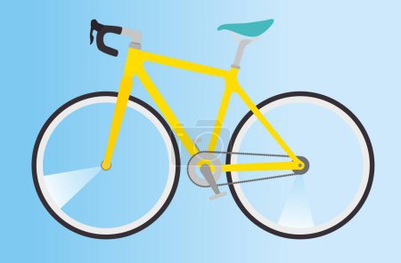 Téléchargez les illustrations : Vélo de sport jaune pour illustration vectorielle de compétition - en licence libre de droit