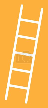 Ilustración de Escalera inclinada blanca sobre fondo naranja - Imagen libre de derechos