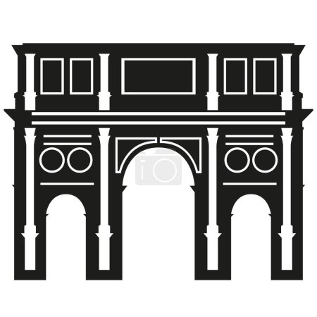 Illustration for Ancient Italian building with arches - Royalty Free Image