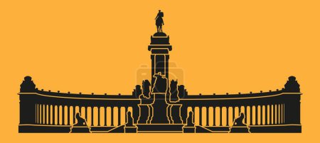 Téléchargez les illustrations : Monument solennel fait de monument et de colonnes - en licence libre de droit