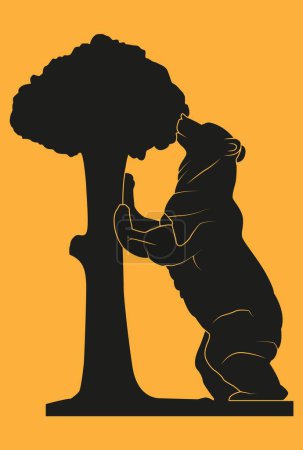 Illustration for Madrid sculpture with tree and bear - Royalty Free Image