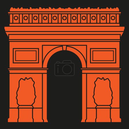 Illustration for Paris triumphal gates vector illustration - Royalty Free Image