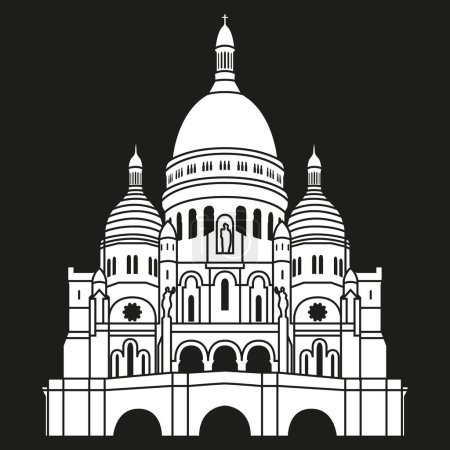 Téléchargez les illustrations : Cathédrale classique de Paris avec dômes - en licence libre de droit