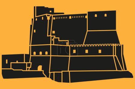 Illustration for Great fortress in naples vector illustration - Royalty Free Image