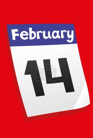 Illustration for Calendar reminiscent of Valentine's Day February 14 - Royalty Free Image