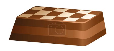Ilustración de Caramelo de chocolate rectangular en forma de ilustración de vectores de ajedrez - Imagen libre de derechos