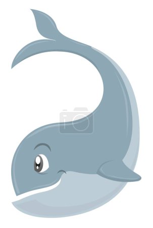 Téléchargez les illustrations : Illustration vectorielle dauphin ou baleine grise - en licence libre de droit