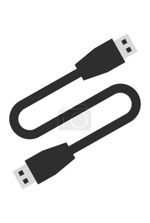Illustration for Phone charging cable vector illustration - Royalty Free Image