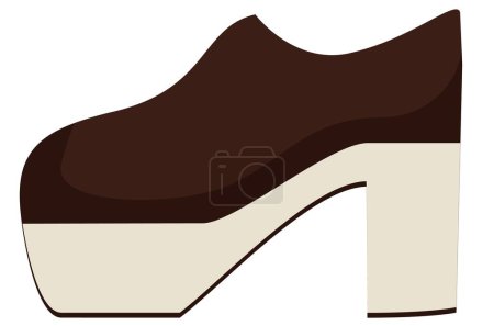 zapato marrón con ilustración vectorial de alta suela