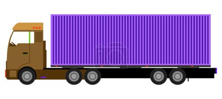 Illustration for Truck with container for transporting goods - Royalty Free Image