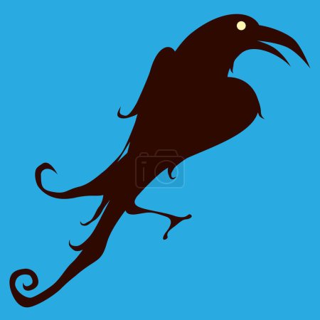 Téléchargez les illustrations : Illustration vectorielle de corbeau à la recherche démoniaque - en licence libre de droit