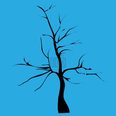 Illustration for Dark silhouette of a dried tree - Royalty Free Image