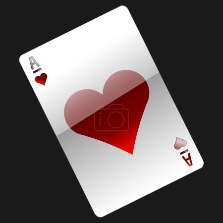 Spielkarten-Ass der Herzen