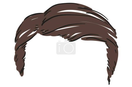 men's hairstyle made of brown hair vector illustration