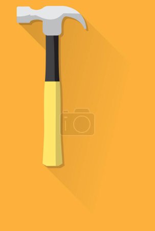 Téléchargez les illustrations : Marteau avec anse jaune illustration vectorielle - en licence libre de droit