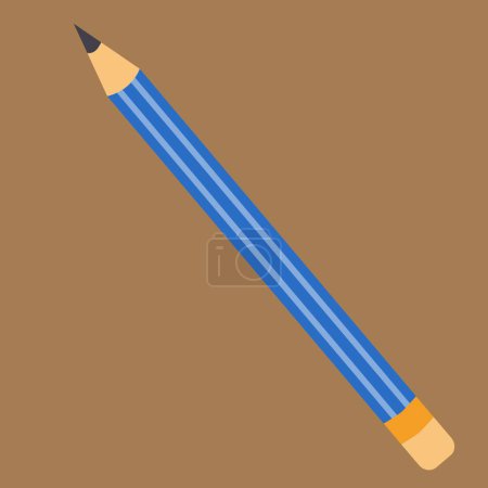 simple pencil blue color vector illustration