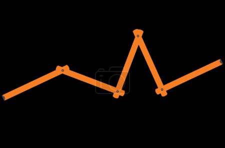 orange ruler folding meter vector illustration