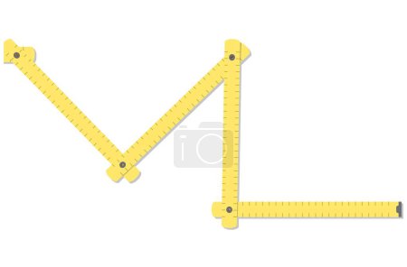plegable medidor amarillo vector ilustración