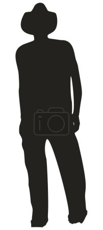 Illustration for Silhouette of a man in a hat - Royalty Free Image