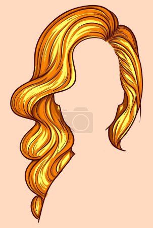 Téléchargez les illustrations : Perruque blonde femelle illustration vectorielle - en licence libre de droit