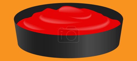 container with spicy ketchup vector illustration