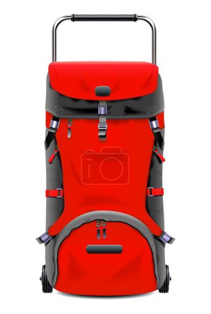 big red bag on wheels vector illustration
