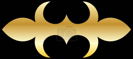 gold pattern with swirls similar to a beetle vector illustration