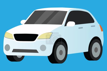 Téléchargez les illustrations : Illustration vectorielle de voiture de tourisme blanche - en licence libre de droit