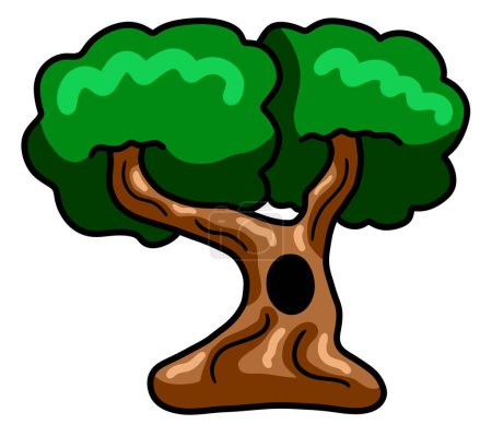 Digital illustration of a cartoon big tree