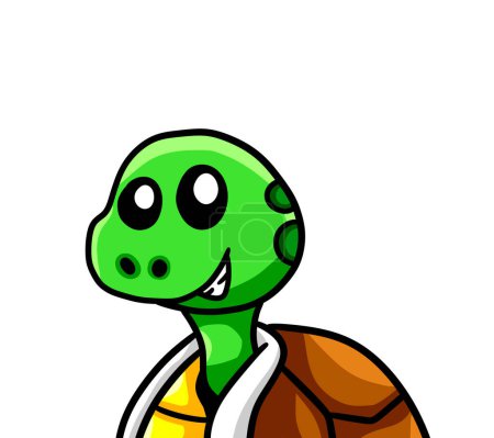 Digital illustration of a funny turtle