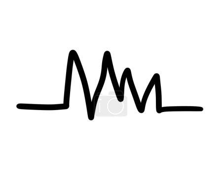 Téléchargez les photos : Illustration numérique d'une icône de rythme cardiaque de dessin animé doodle - en image libre de droit