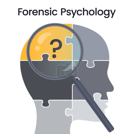 Illustration for Forensic Psychology vector illustration graphic - Royalty Free Image