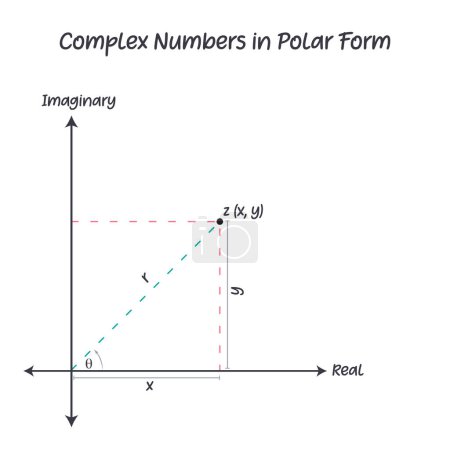 Modèle de nombres complexes en forme polaire graphique vectoriel