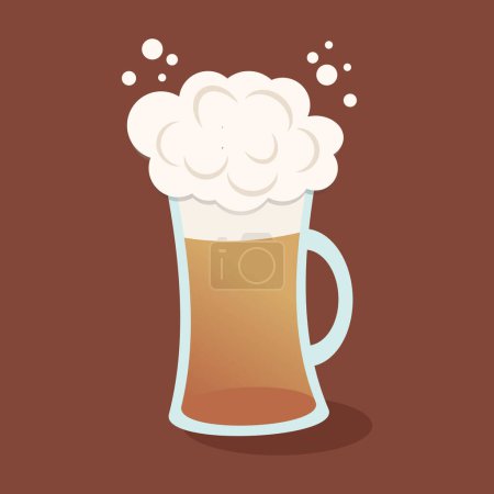 Illustration for Foaming mug of beer vector illustration graphic - Royalty Free Image