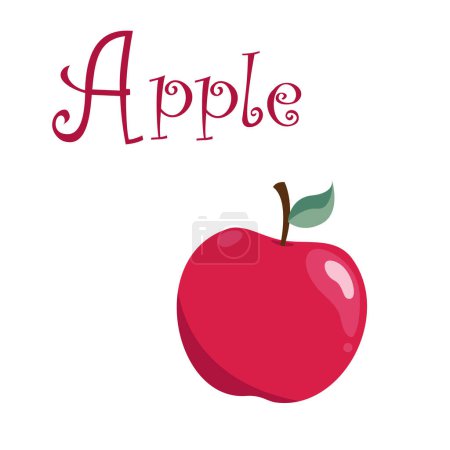 Illustration for Alphabet A letter word apple vector illustration graphic - Royalty Free Image