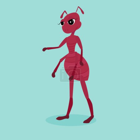 Téléchargez les illustrations : Annie the Ant illustration vectorielle de personnage de dessin animé - en licence libre de droit