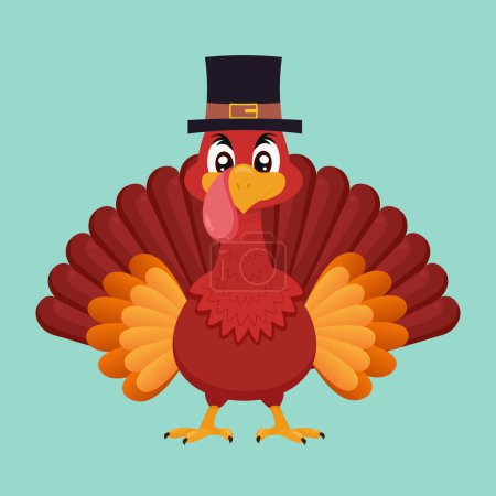 Illustration for Happy Turkey Day vector illustration graphic - Royalty Free Image