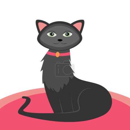 Téléchargez les illustrations : Eavesdropping maison chat vecteur illustration graphique - en licence libre de droit