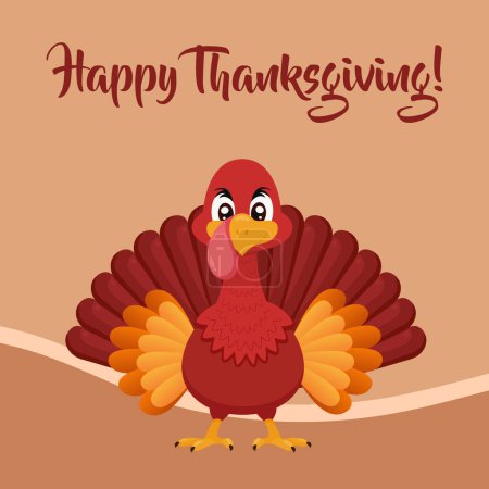 Téléchargez les illustrations : Illustration vectorielle Happy Thanksgiving Turkey Day graphique - en licence libre de droit