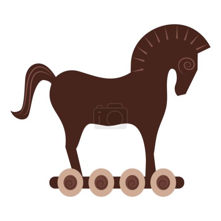 Téléchargez les illustrations : Isolé cheval de Troie vecteur icône illustration graphique - en licence libre de droit