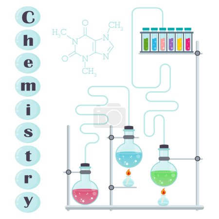 Ilustración de Química escuela tema vector ilustración gráfico - Imagen libre de derechos
