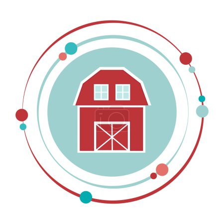 Illustration for Isolated vector illustration graphic icon of a barn house hayloft - Royalty Free Image