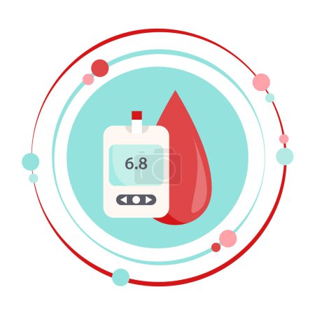 Blood sugar diabetes monitoring vector illustration graphic icon symbol 