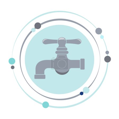 Téléchargez les illustrations : Illustration vectorielle de robinet d'eau symbole graphique icône - en licence libre de droit