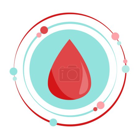 Téléchargez les illustrations : Illustration isolée de vecteur de goutte de sang symbole icône médicale graphique - en licence libre de droit