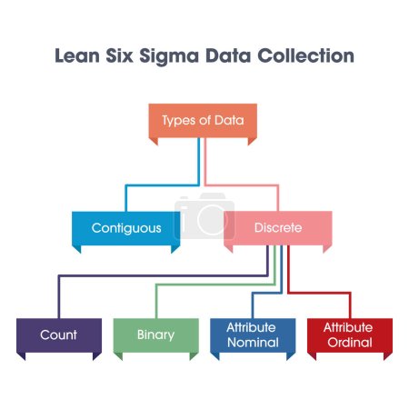 Téléchargez les illustrations : Illustration vectorielle métier Lean Six Sigma Data Collection graphique - en licence libre de droit