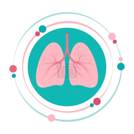 Téléchargez les illustrations : Illustration vectorielle des poumons symbole graphique icône - en licence libre de droit