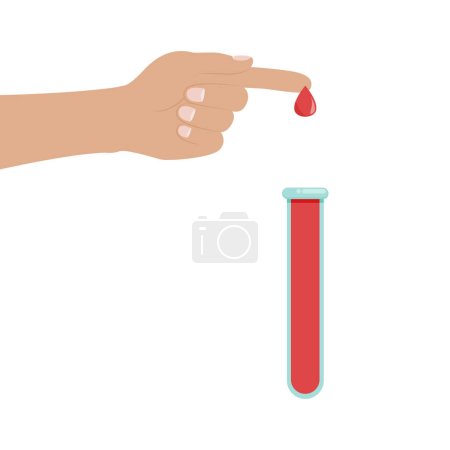 Illustration for A finger prick blood test vector illustration graphic - Royalty Free Image